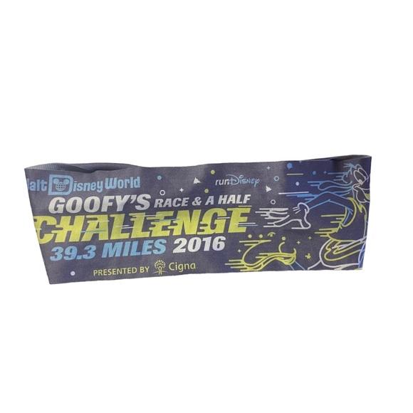 2016 Disney runDisney WDW Goofy's Race  & A Half Challenge Bondi Band Headband - Picture 1 of 3